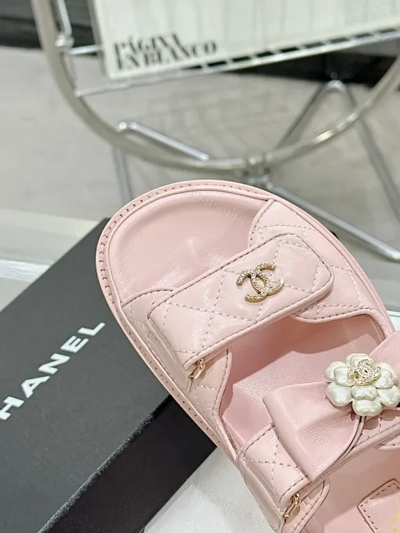 View 6 of Soft Pink Chanel-Style Sandals: Delicate Comfort Luxury Shoes