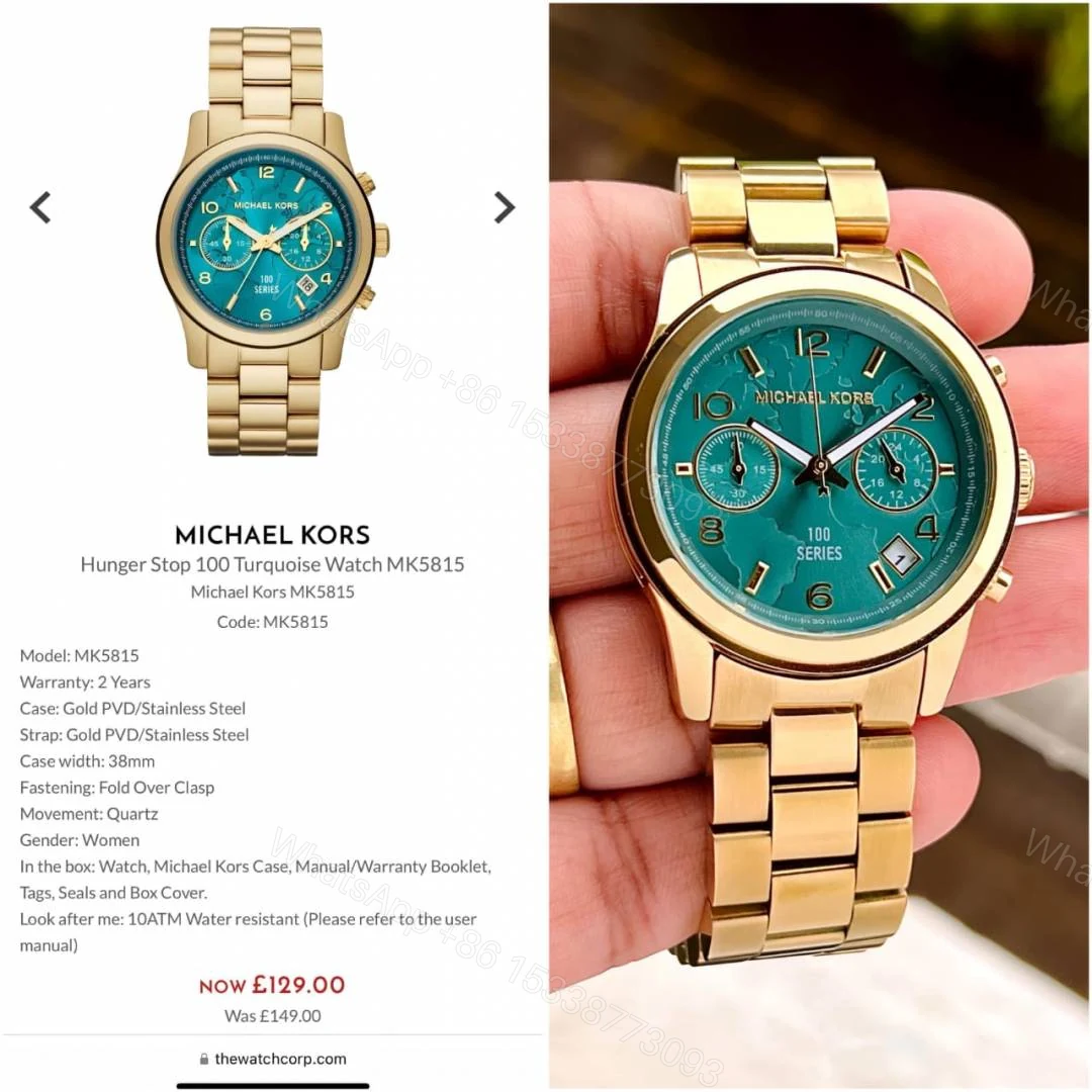 View 2 of First Copy Michael Kors Bradshaw Gold Blue Dial Men’s Analog Watch