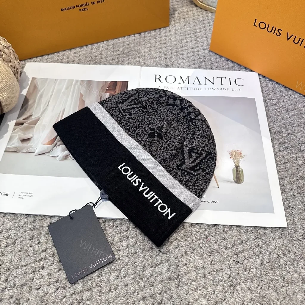 View 2 of Monochrome Knit Beanie with Signature Logo