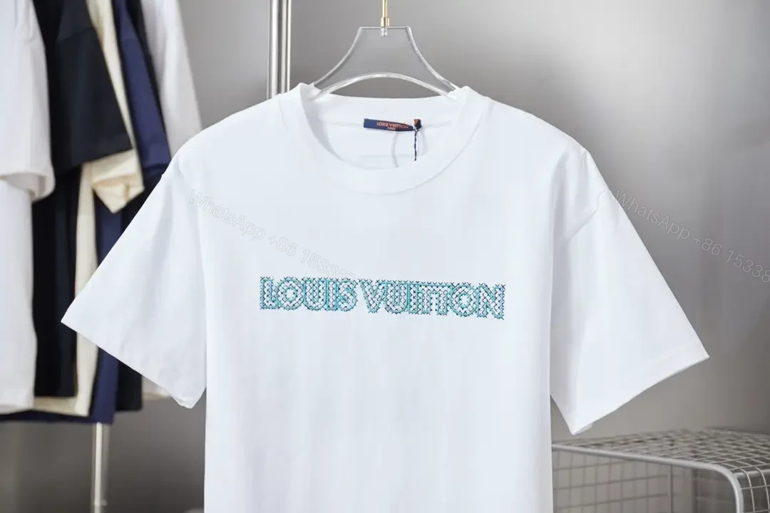 View 8 of Crystal-Trim Logo Cotton Tee - Luxe Streetwear Top