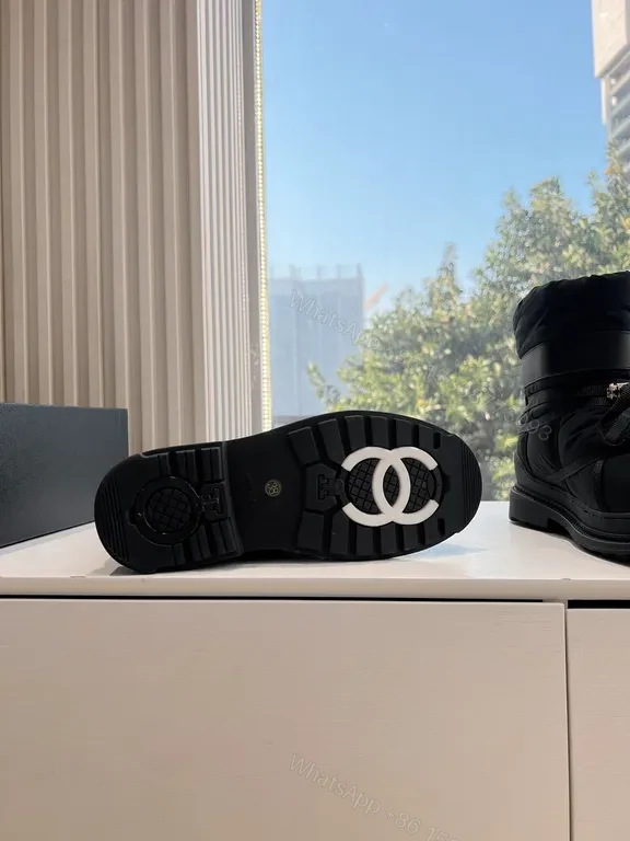 View 6 of Chanel-Style Quilted Ankle Boots: Luxury Warmth, Logo Straps