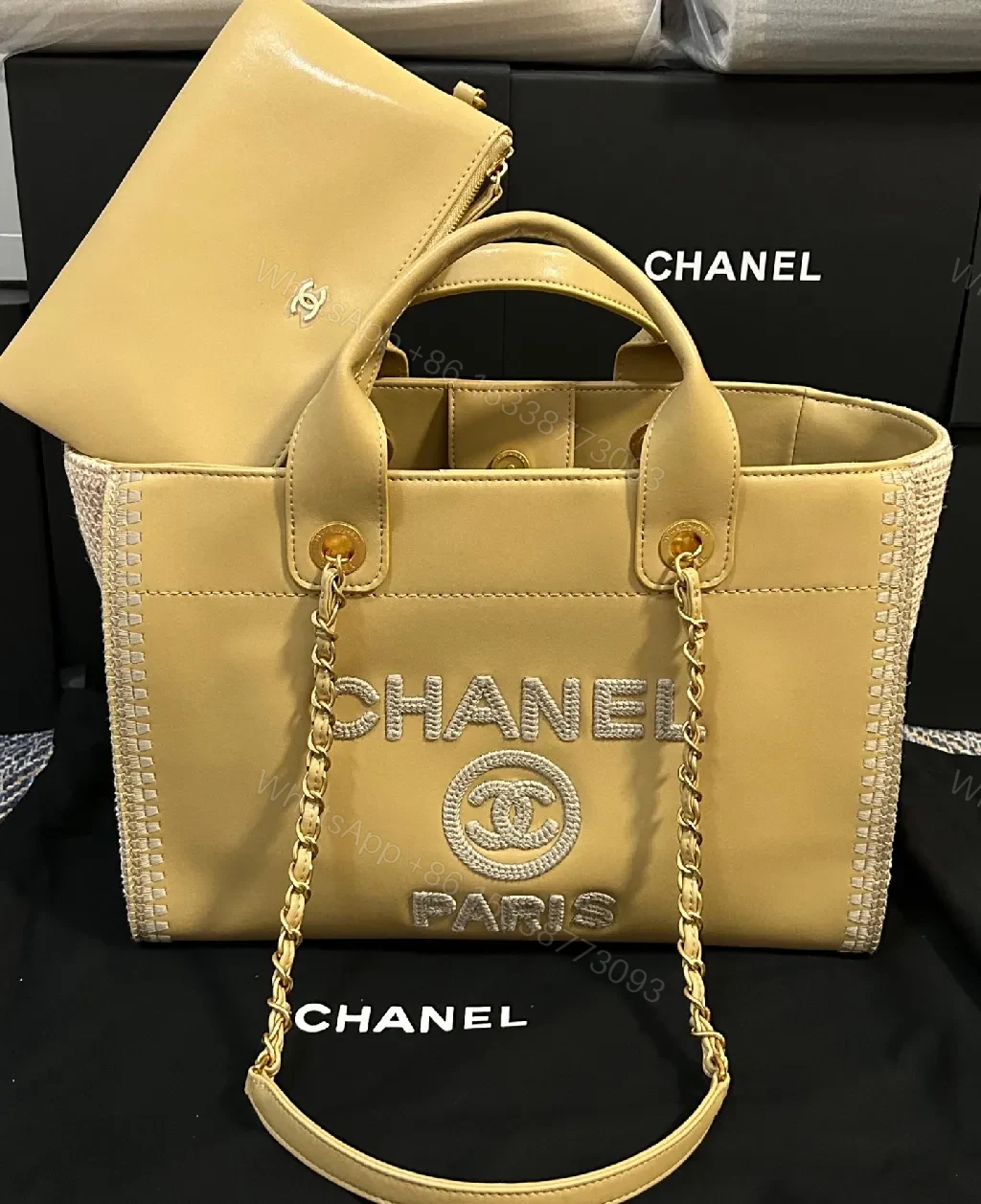 View 3 of Gold-Tinted Luxe Tote Set: City-Ready Everyday Luxury