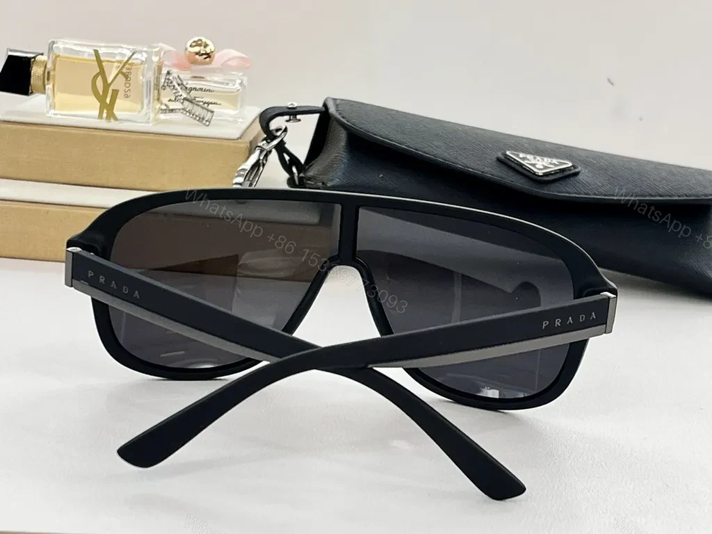 View 4 of Black Acetate Shield Sunglasses â€“ Prada Modern Luxe
