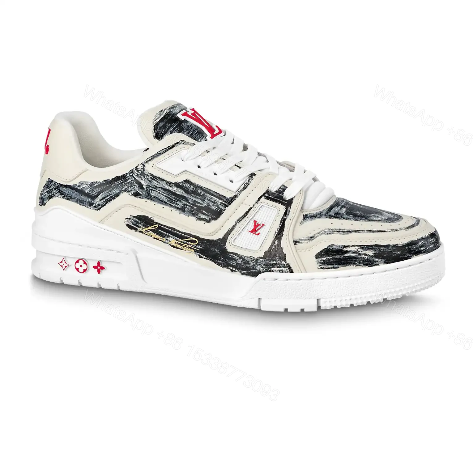 LOUIS VUITTON TRAINER SNEAKERS IN BLACK AND WHITE – LSVT343 — view 1