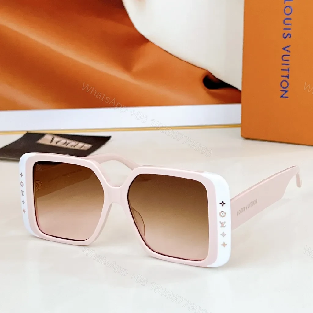 View 4 of Bold Black & White Frame Sunglasses with LV Detailing Luxe