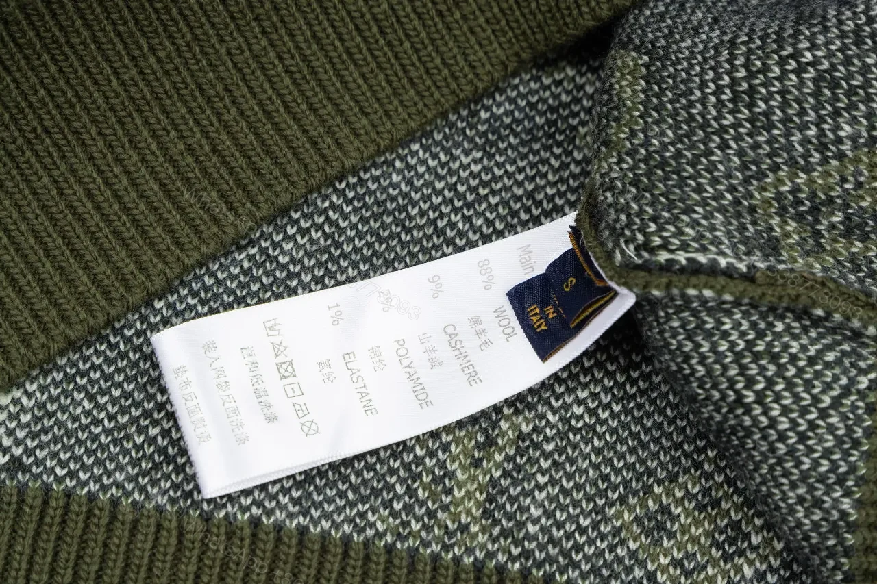 View 8 of Olive Monogram Knit: Rich Texture, Subtle Luxury Knitwear