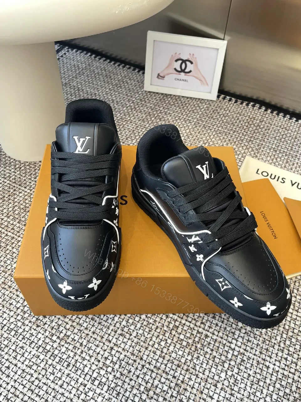 View 6 of Bold Monogram-Accent High-Tops with LV Detailing Sneakers