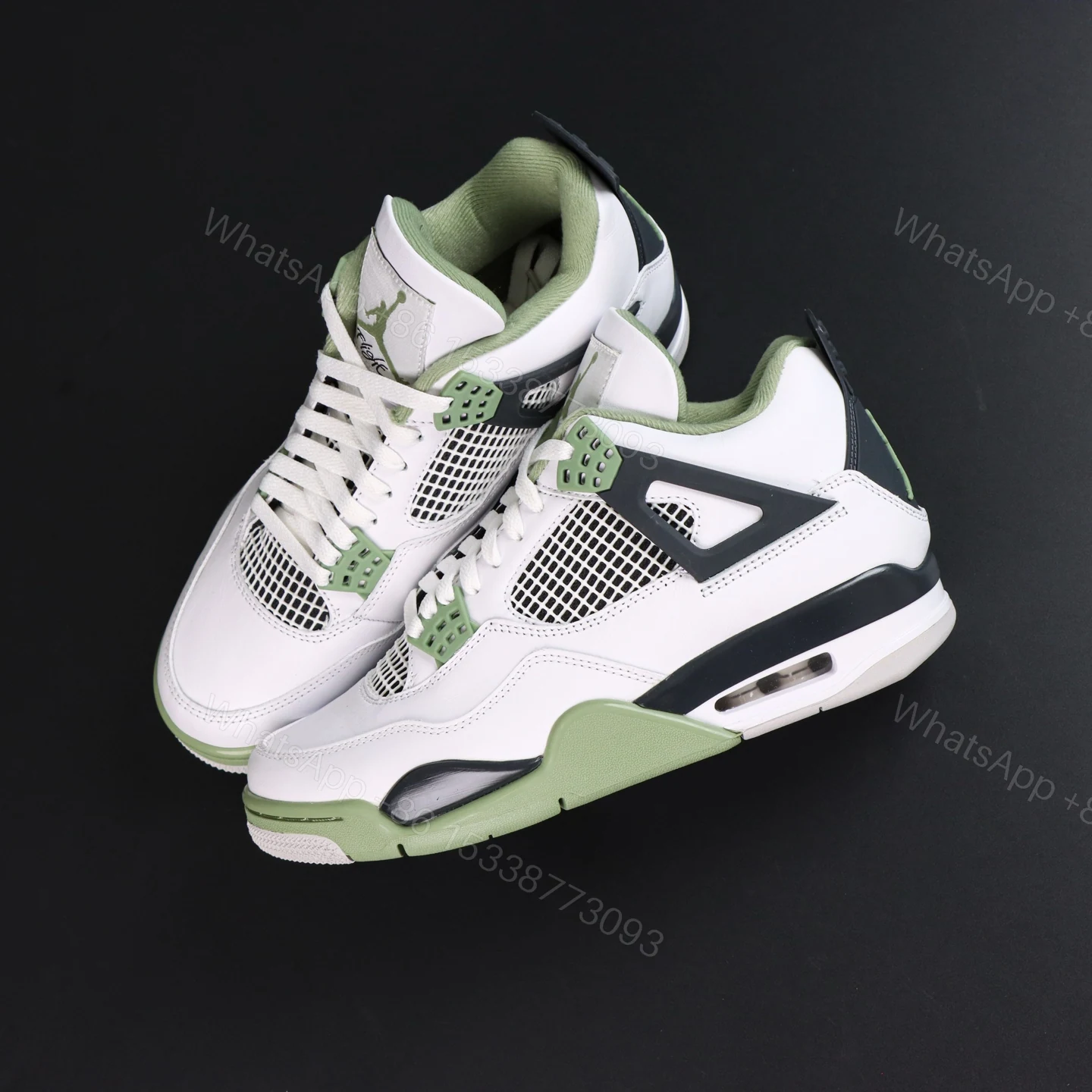 View 7 of Air Jordan 4 Retro “Seafoam” Oil Green​ Reps