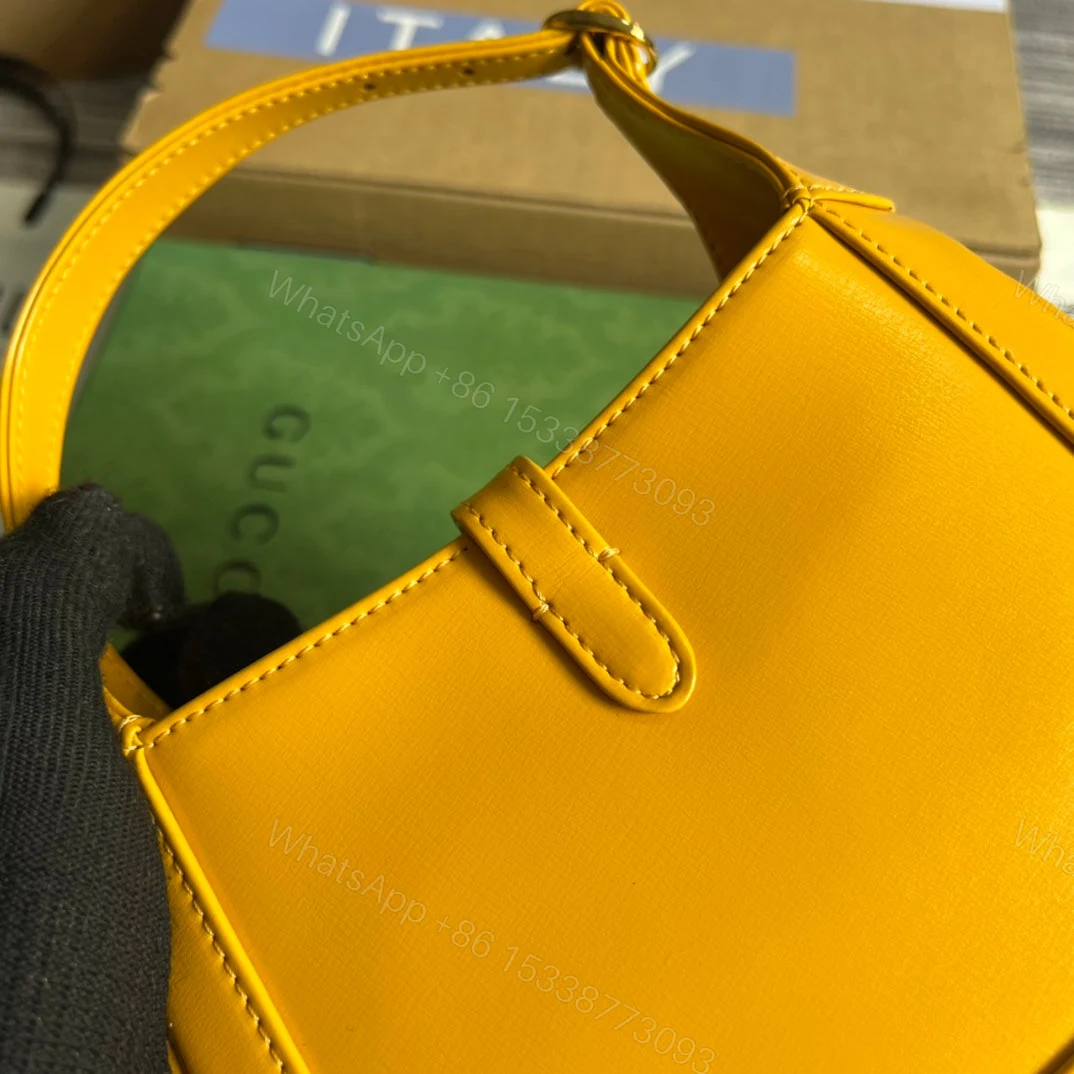 View 4 of GG JACKIE MINI 19 SHOULDER BAG IN YELLOW CALFSKIN