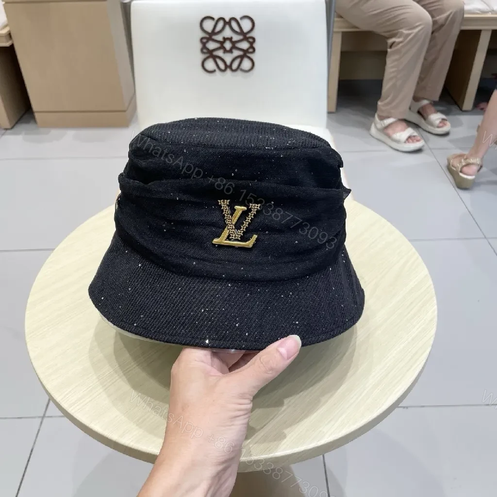 View 5 of Soft-Surface Denim Bucket Hat with Sparkle Embroidery