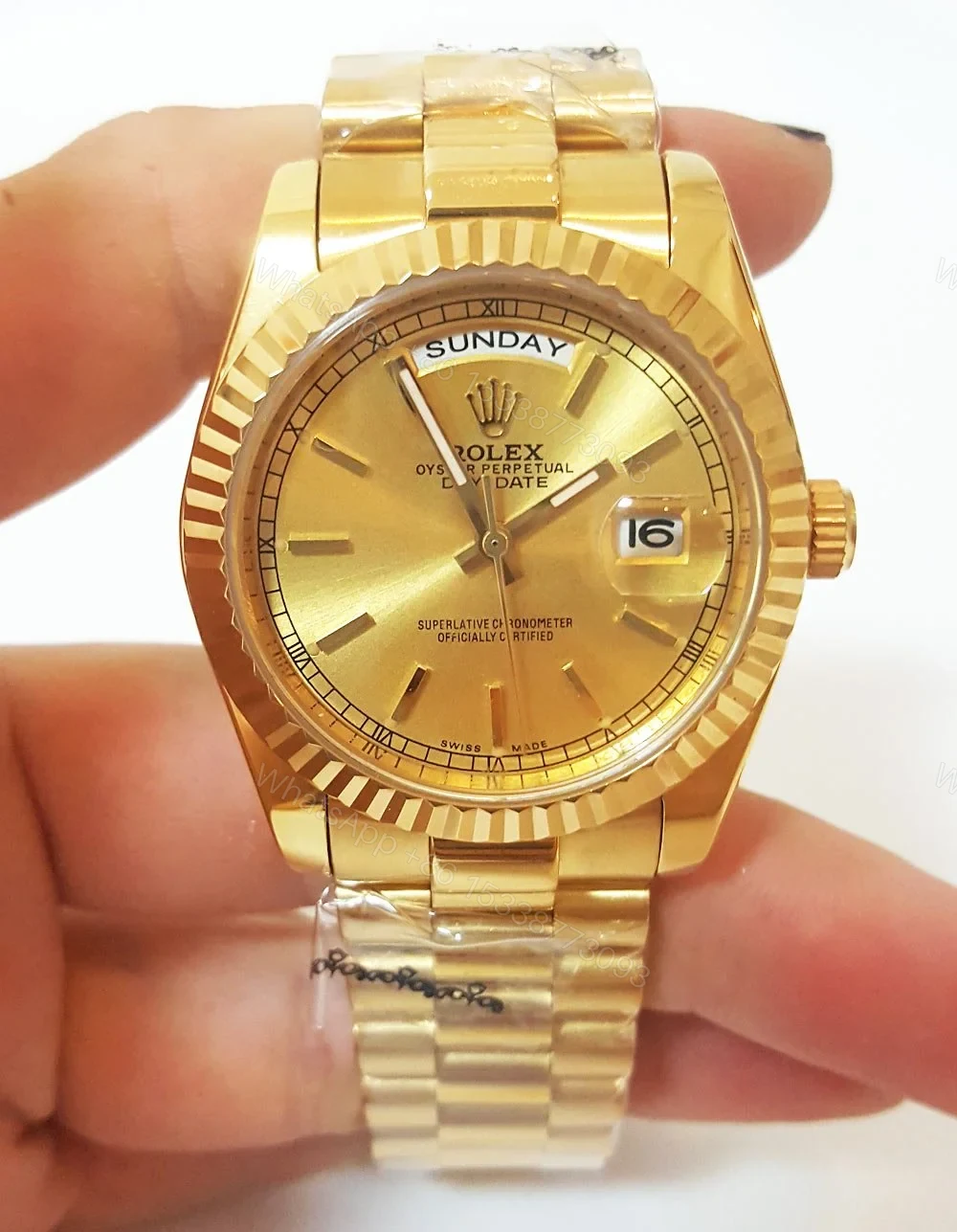 View 4 of Replica Rolex Day-Date Champagne Dial 1803 36 mm