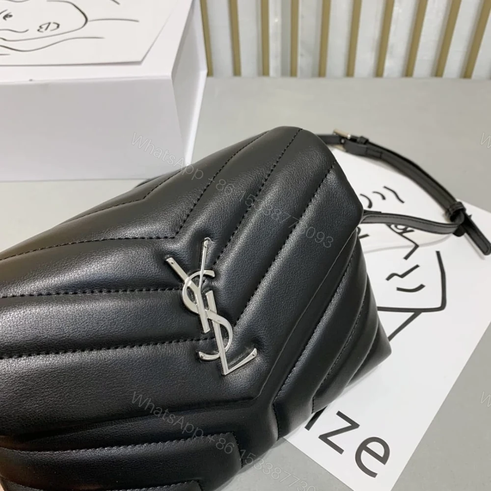 View 4 of Saint Laurent Loulou Toy Strap Bag In Quilted Y Black 20Cm 678401DV7061000