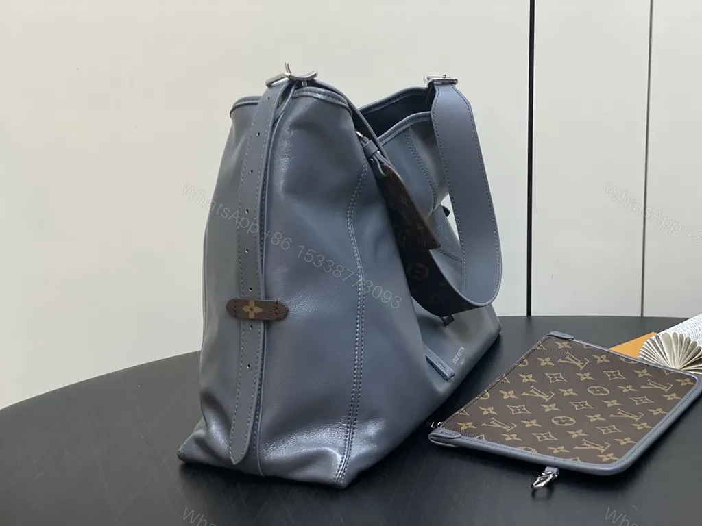 View 3 of Graphite Leather Modern Hobo: Luxury Everyday Carry bag