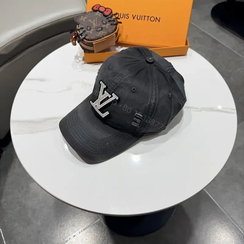 Dark Essentials Black Cap with Subtle LV Accent — view 1