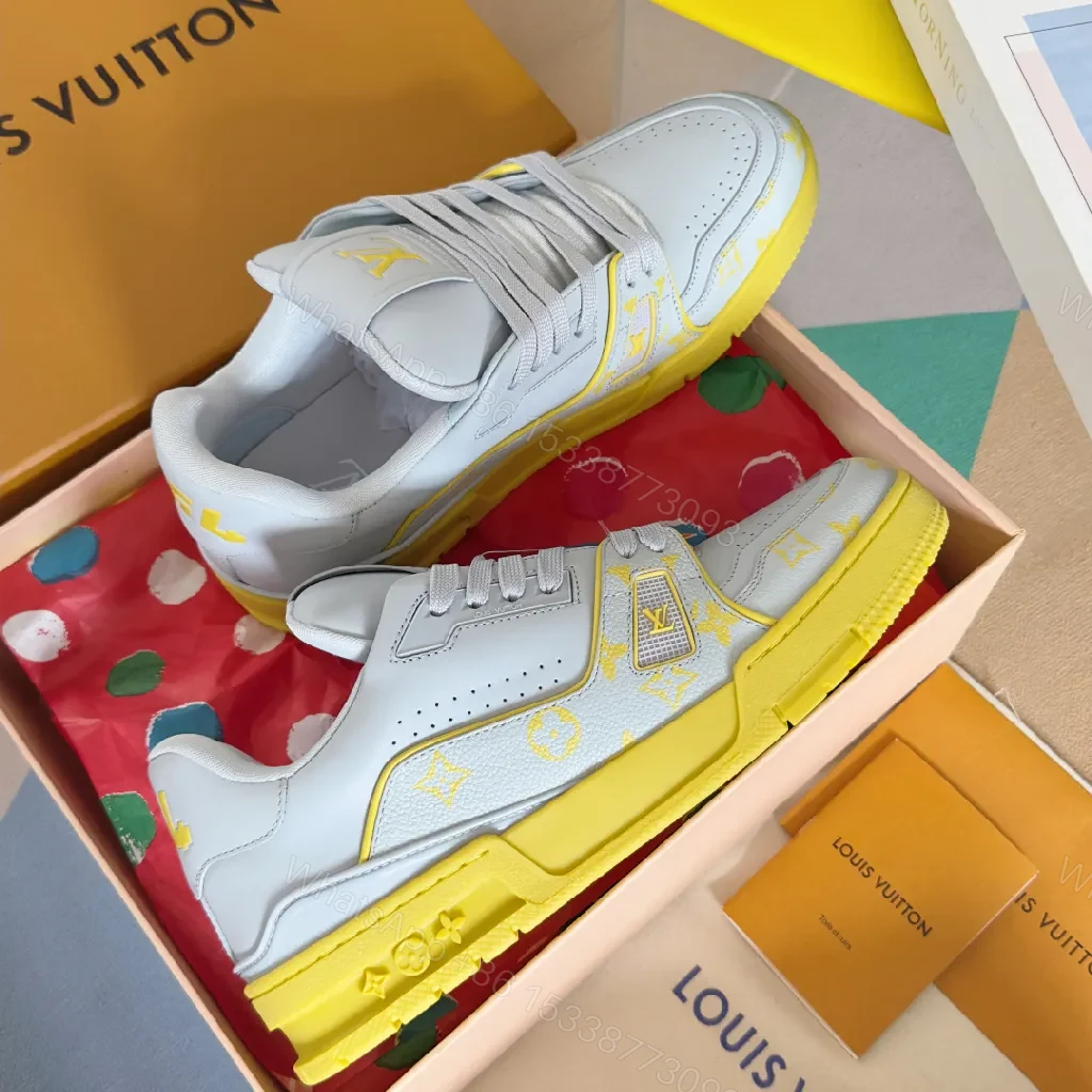 View 4 of Bold Leather High-Top Sneakers with LV Accents