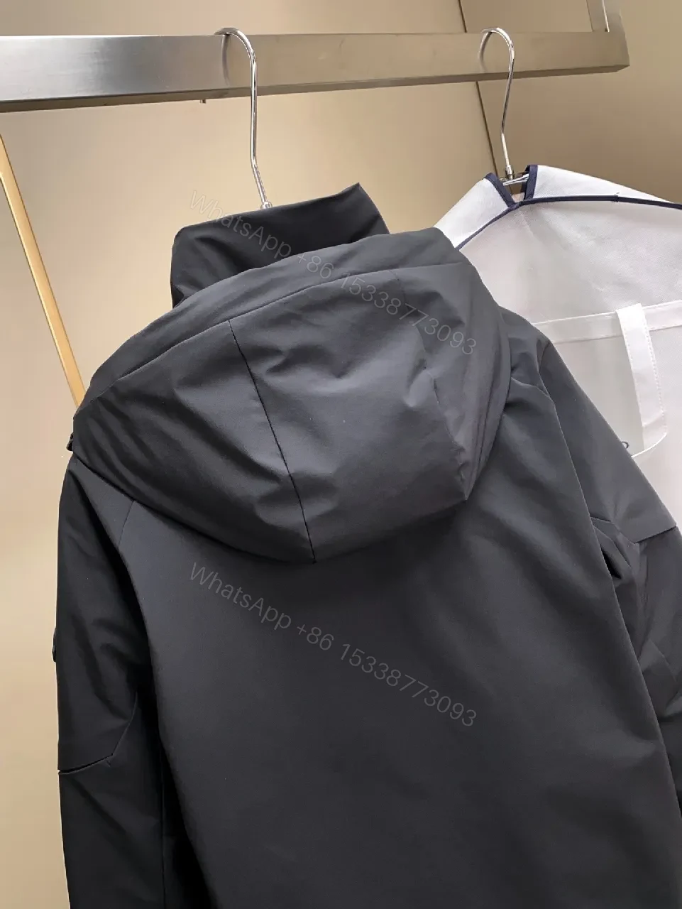 View 7 of Sleek Black Shell Jacket: Urban Utility with Elevated Craft