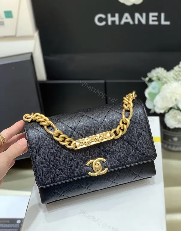 View 5 of Chanel-Inspired Quilted Black Leather Shoulder Bag