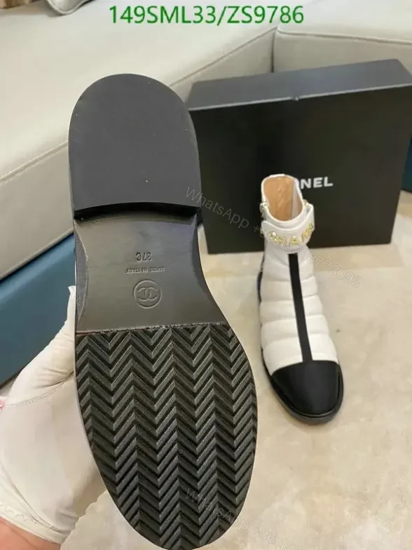View 7 of Chanel Mid-Heel Boots ZS97 in Cowhide and Sheepskin