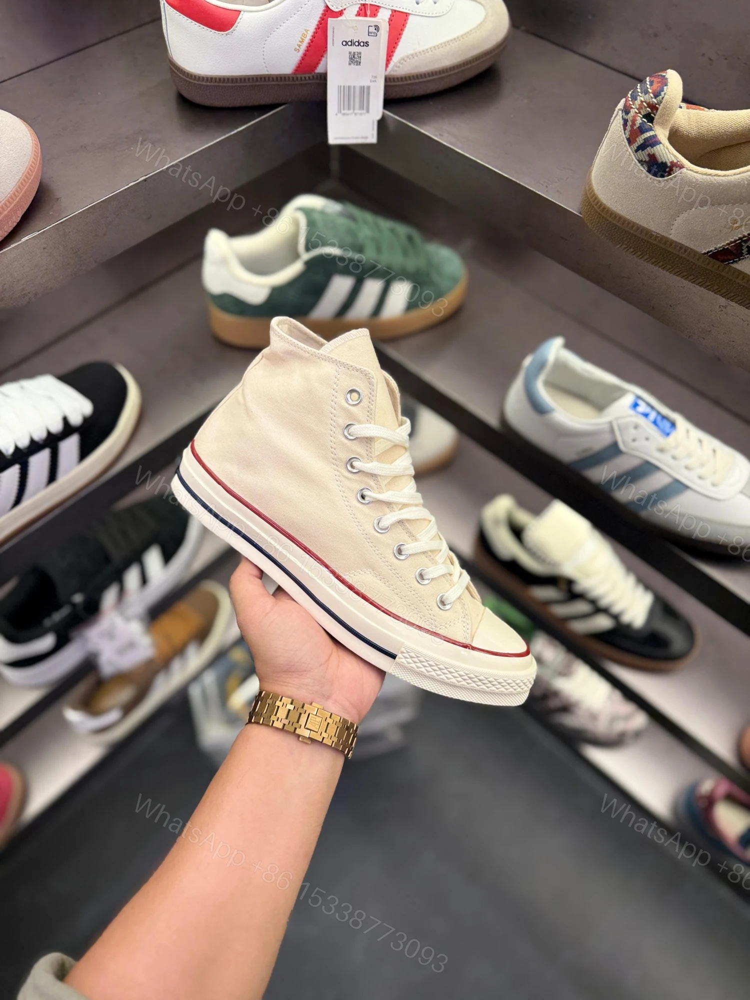FIRST COPY CONVERSE CHUCK 70 MID TRIPLE WHITE — view 1