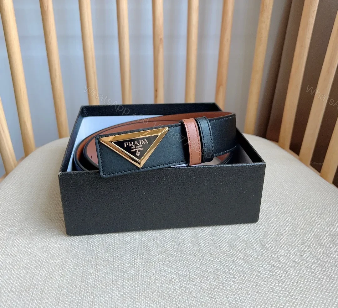View 7 of Minimalist Leather Belt with Triangular Buckle—Premium