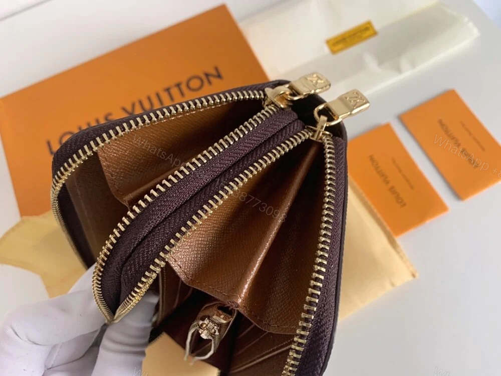 View 7 of Louis Vuitton Long Double Zipper Wallet Monogram Brown 19Cm