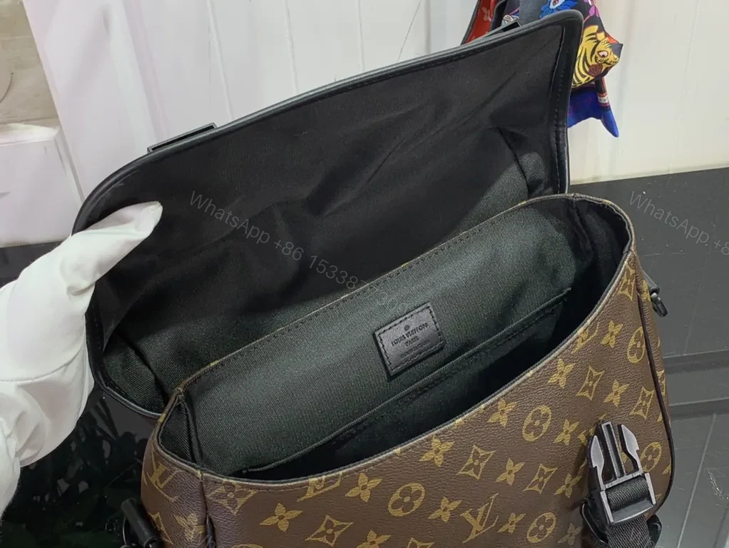 View 8 of Structured Monogram Luxe Messenger Bag â€” Modern, Durable, Signature