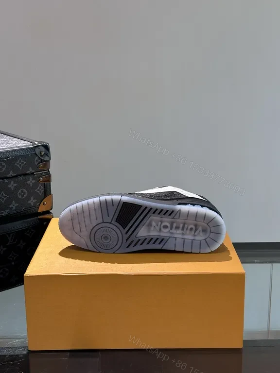 View 4 of Bold Contrast Leather Sneakers: Sculpted Comfort, Black & White