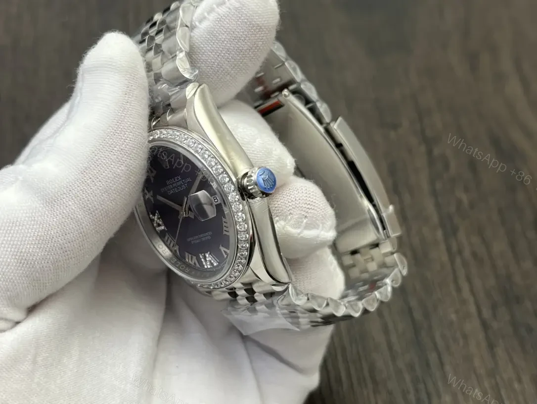 View 6 of Rolex Datejust 36 Stainless Steel Fluted Jubilee Purple Roman 178274-0088