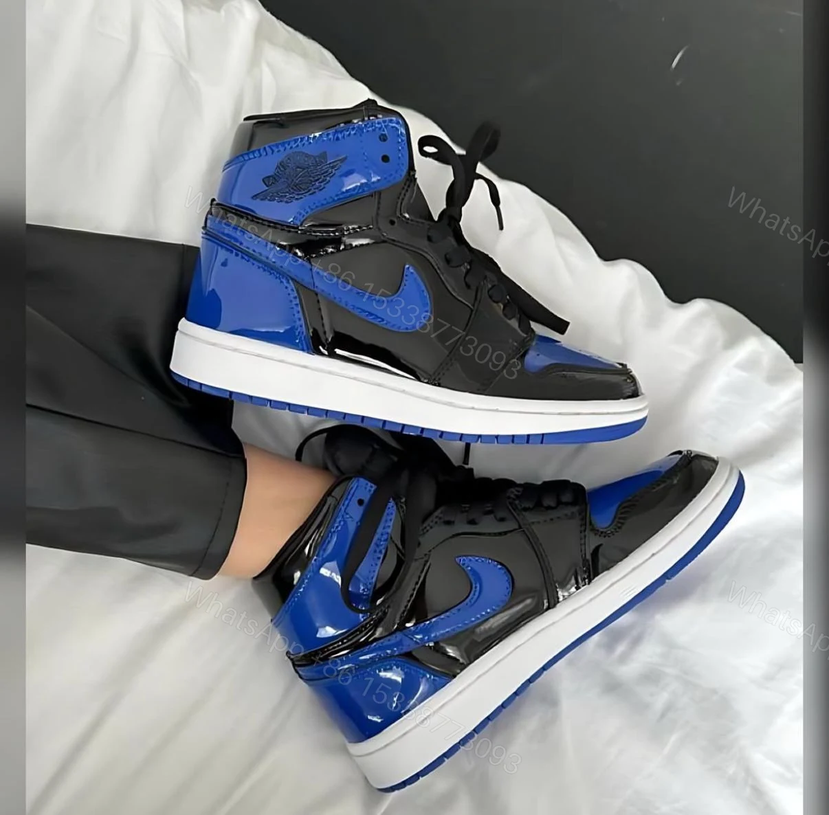 View 5 of First Copy Air Jordans Retro 1 Patent Royal Blue