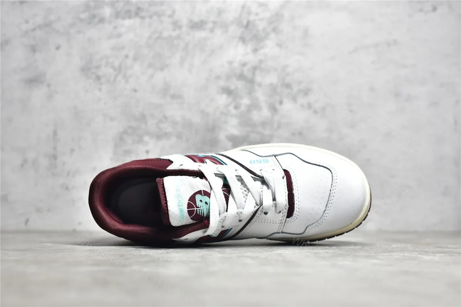View 6 of New balance 550 White and Wine Red