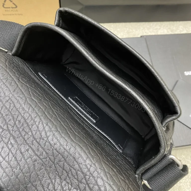 View 9 of Chic Saint Laurent Compact Leather Crossbody Bag