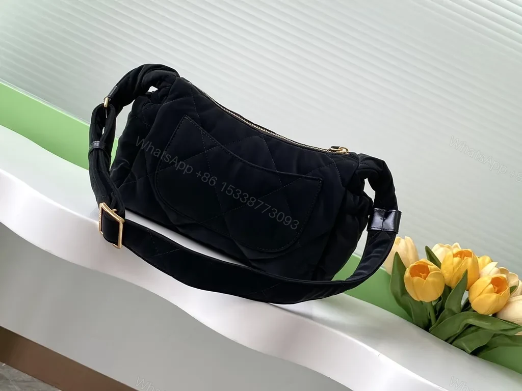 View 6 of Chic Quilted Satchel with Gold Logoâ€”Everyday Luxury Bag