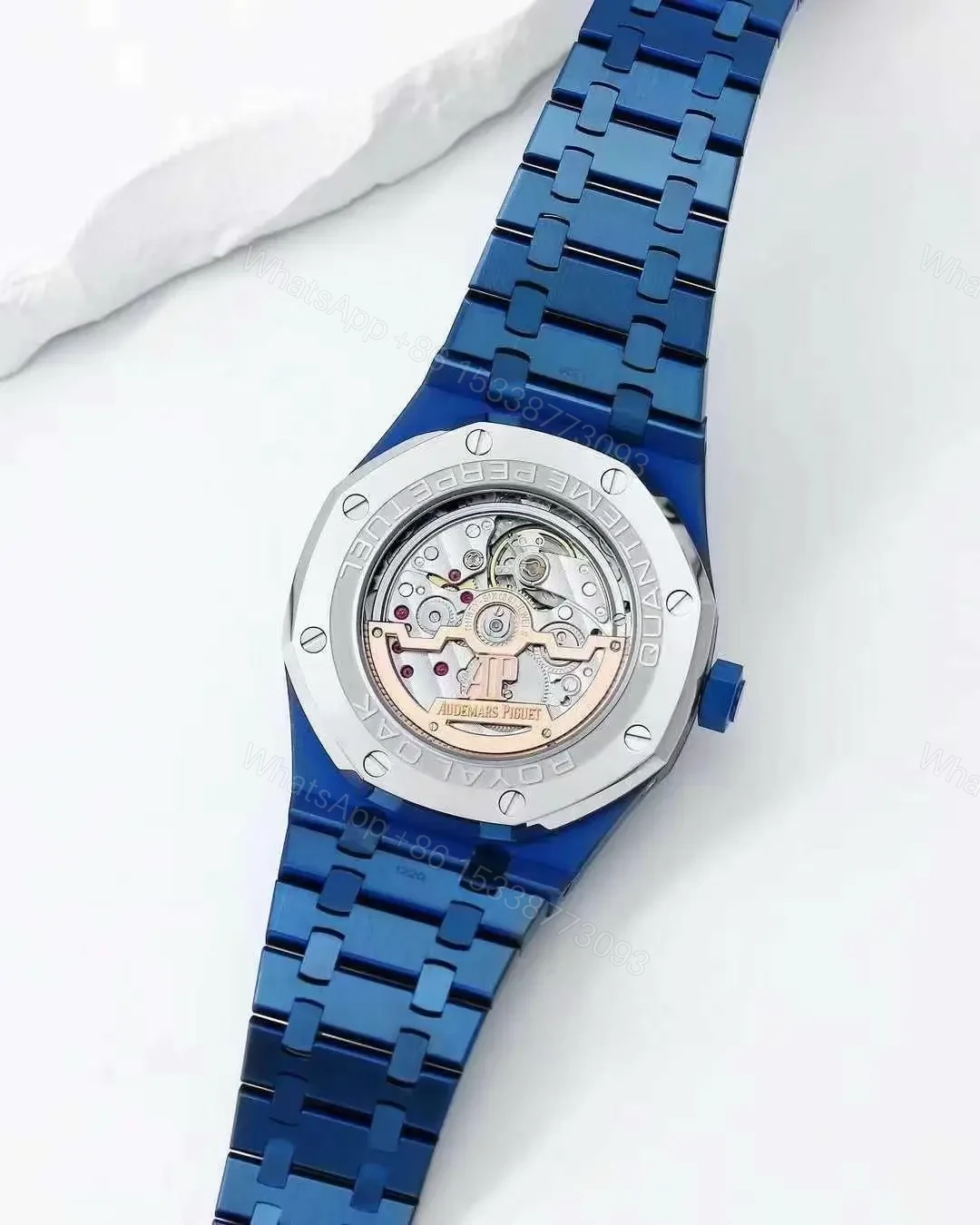 View 7 of Super Clone Audemars Piguet Royal Oak Perpetual Calendar Blue ( + Video )