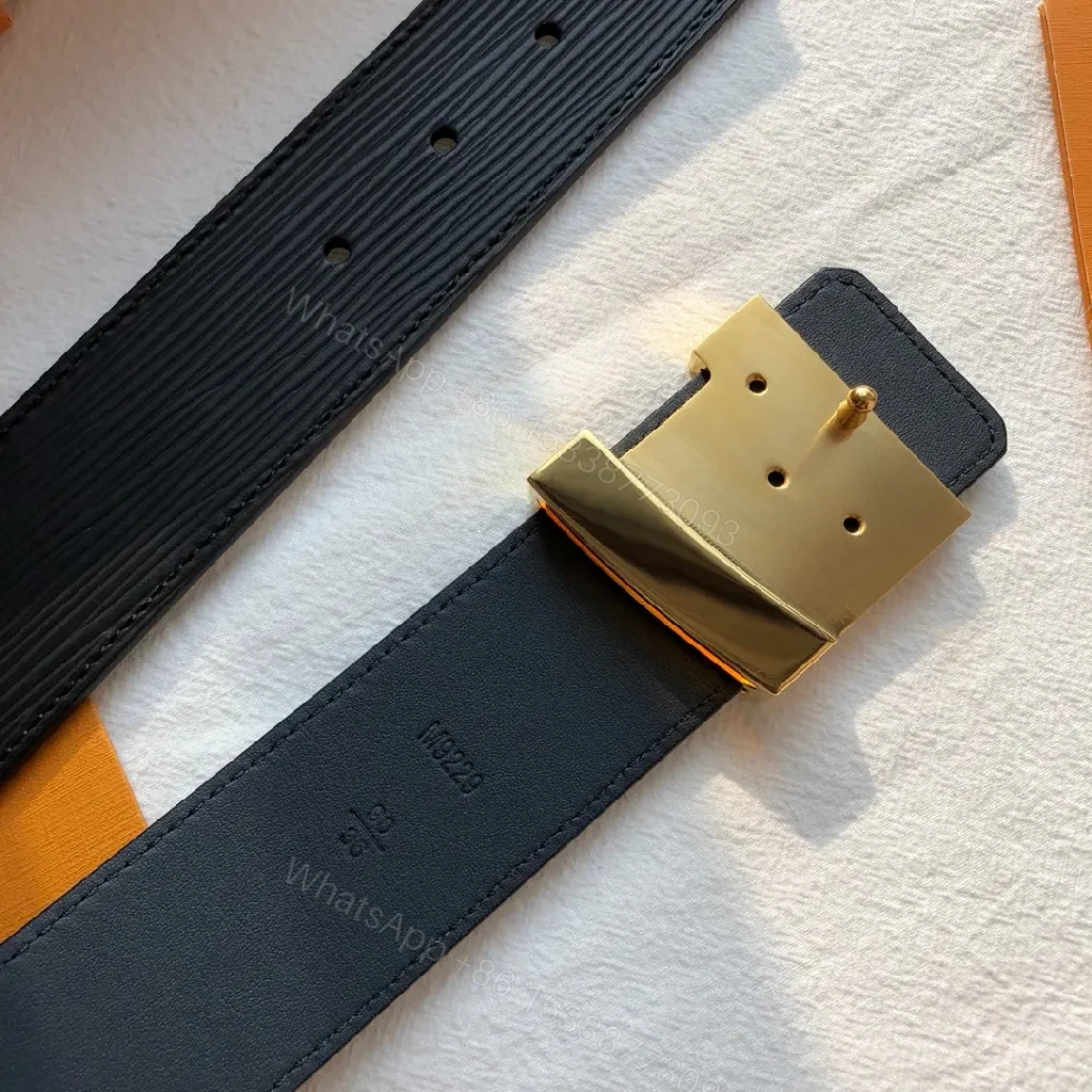 View 5 of Lux Leather Belt: Textured Black, Gold Buckle, Modern Chic