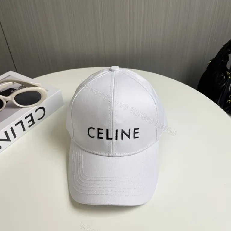 View 3 of Minimalist White CELINE Cap: Luxury Baseball Hat with Subtle Branding