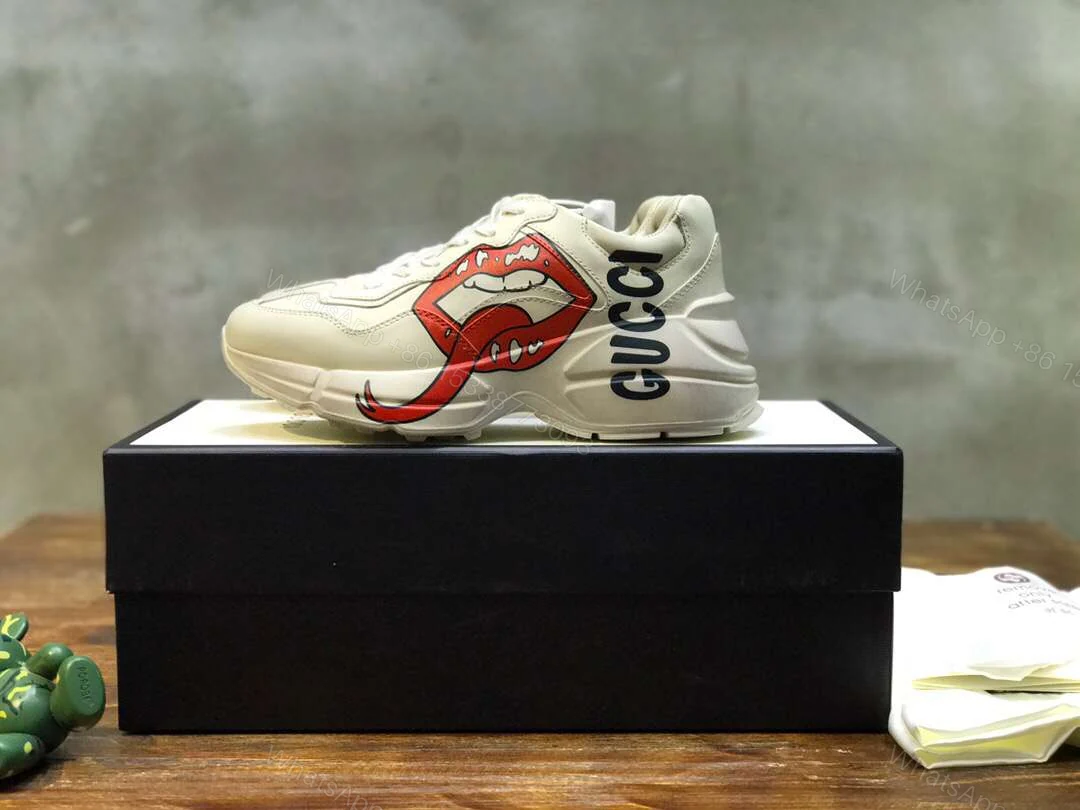 View 3 of GUCCI RHYTON SNEAKER WITH MOUTH PRINT