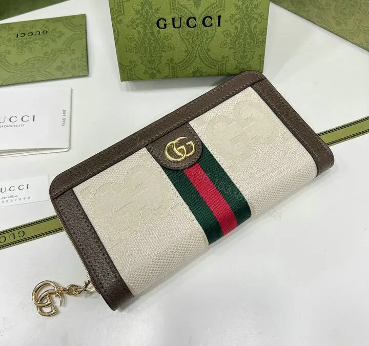 Luxury Ophidia GG Zip Around Wallet Mirror Copy TR52BW — view 1