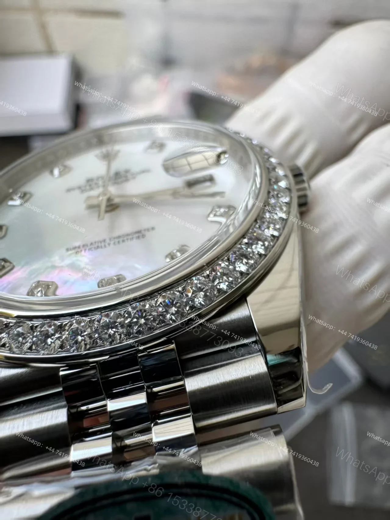 View 7 of Rolex Datejust M126334-0020 1:1 Replica Mother of Pearl Diamond Dial Jubilee 41MM 3235 Movement Super Clone Watch