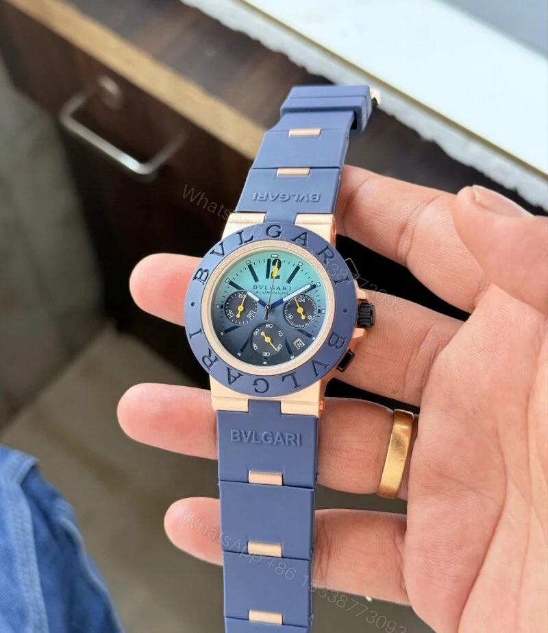 View 4 of Bvlgari Aluminium 43MM Blue Chronograph Quartz