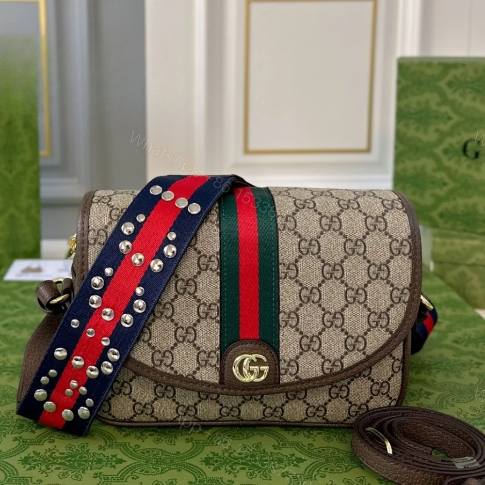 View 2 of GUCCI OPHIDIA SMALL SHOULDER BAG BEIGE AND DARK BROWN 23CM 722117 FAAX3 9789