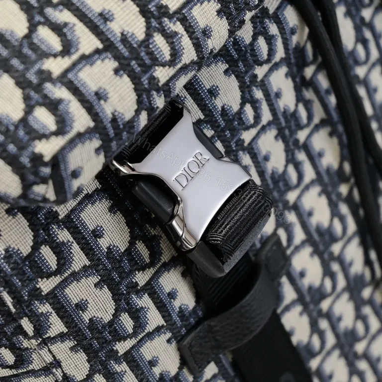 View 6 of Monogram Backpack: Dior Oblique, Blackâ€“Ivory, Structured Design