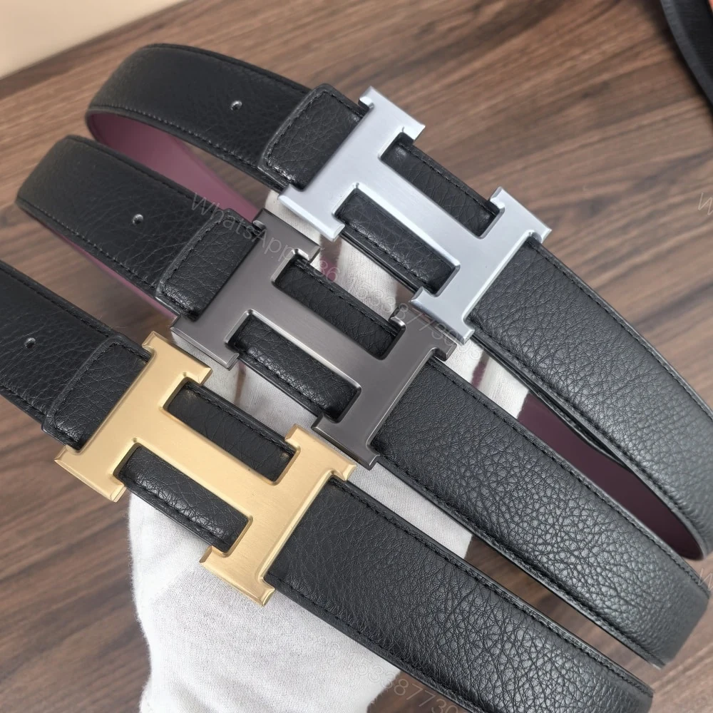 View 5 of HERMÈS H REVERSIBLE BELT BLACK AND GOLD 25MM