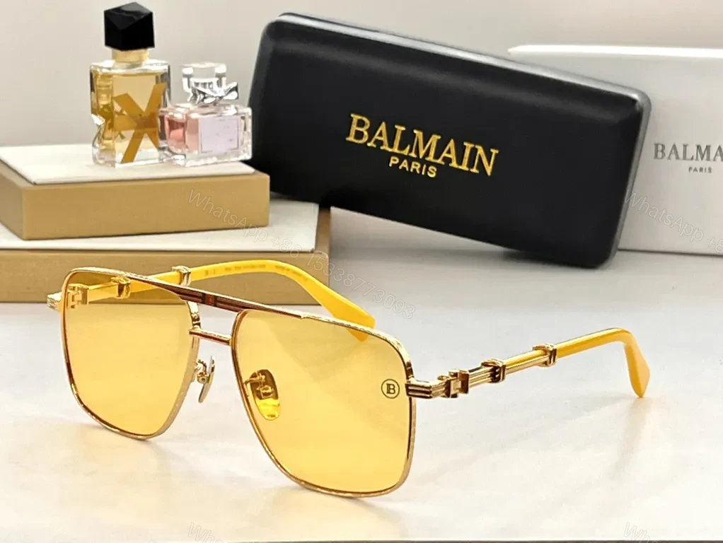 View 4 of Balmain-Inspired Chain-Link Aviator Sunglasses with UV400 Lenses