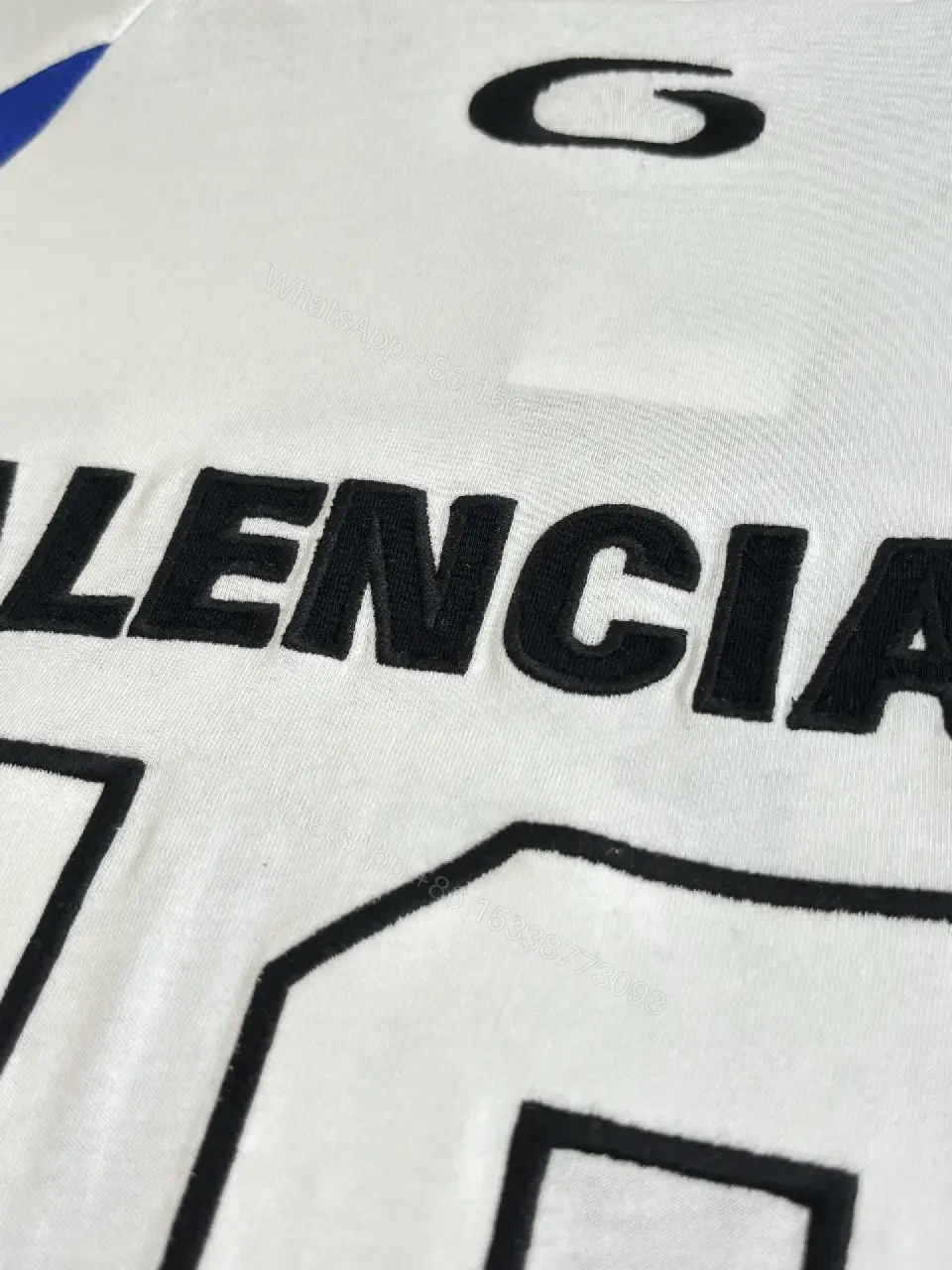 View 8 of Bold Performance Jersey: White/Blue, Luxe Streetwear Top