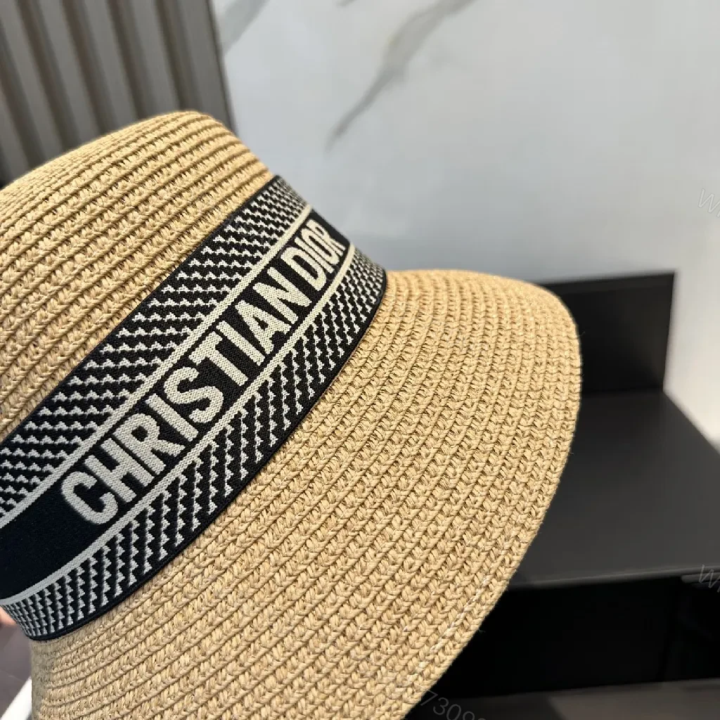 View 5 of Natural Straw Hat with Designer Band, Sun-Brim Style