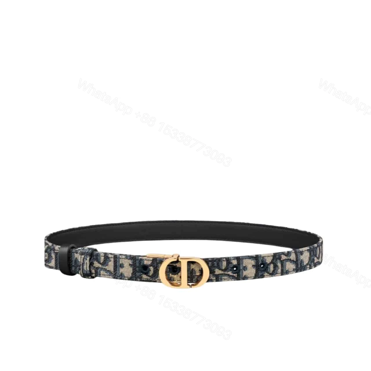 DIOR 30 MONTAIGNE REVERSIBLE BELT BLUE IN GOLD 20MM — view 1