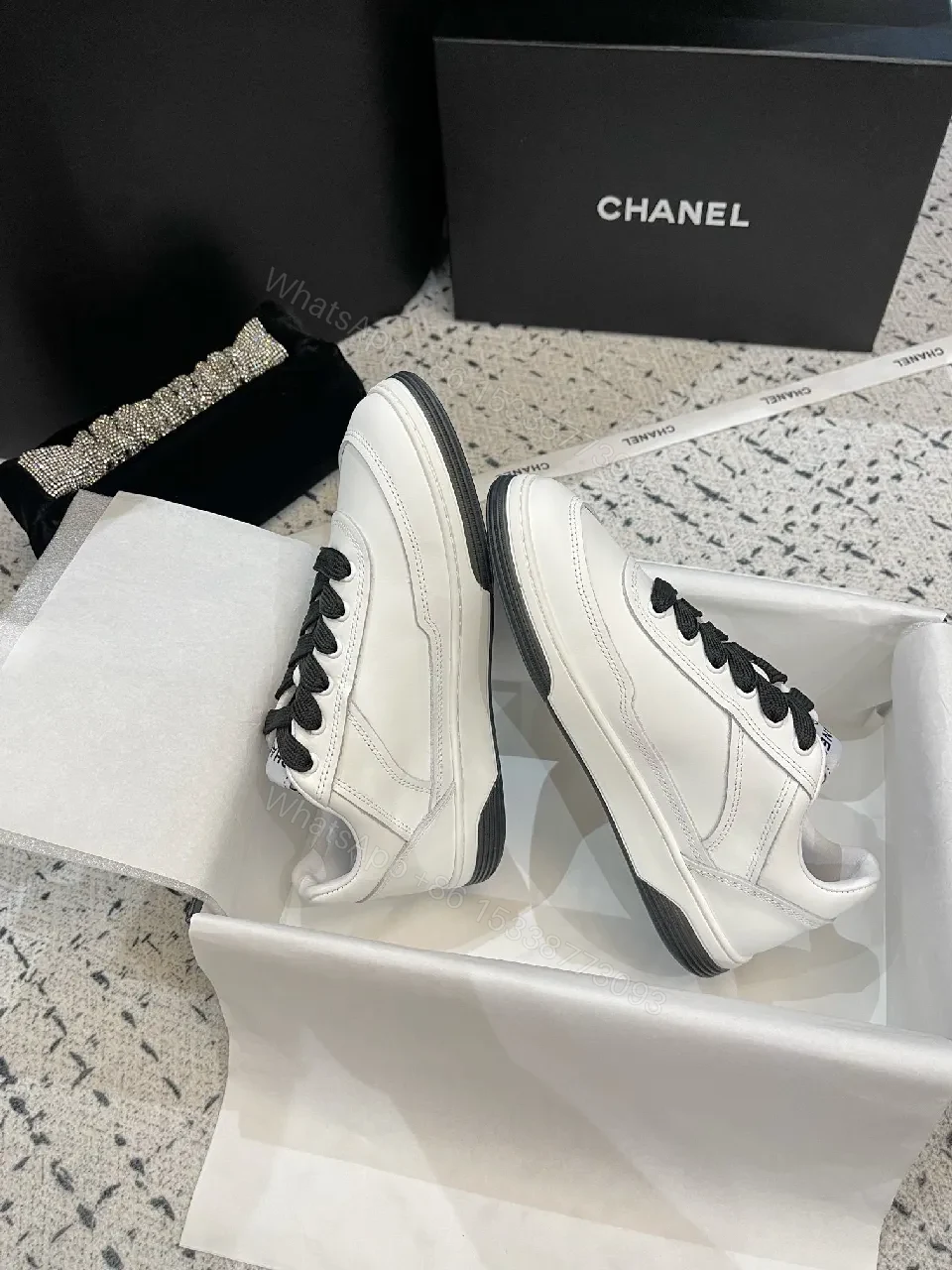 View 3 of White Leather Low-Top Sneakers with Luxe Detailing