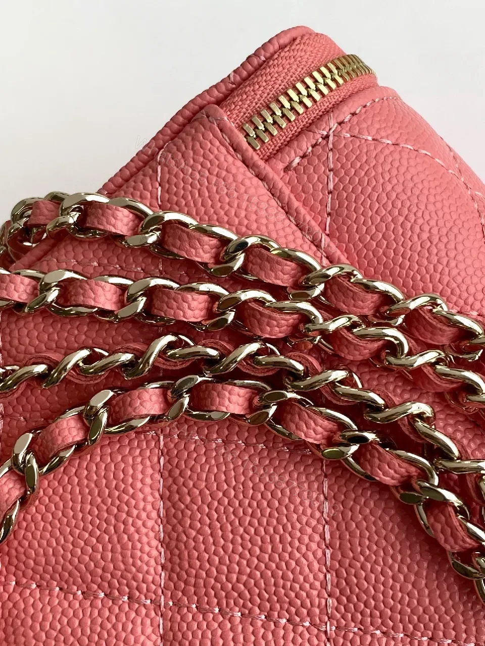 View 4 of Pink Quilted Crossbody with Gold-Tone Hardware