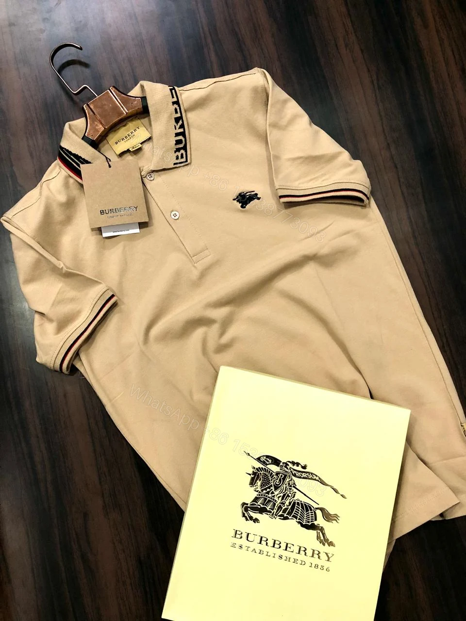 View 2 of FIRST COPY Burberry Imported Cotton Lycra Polos