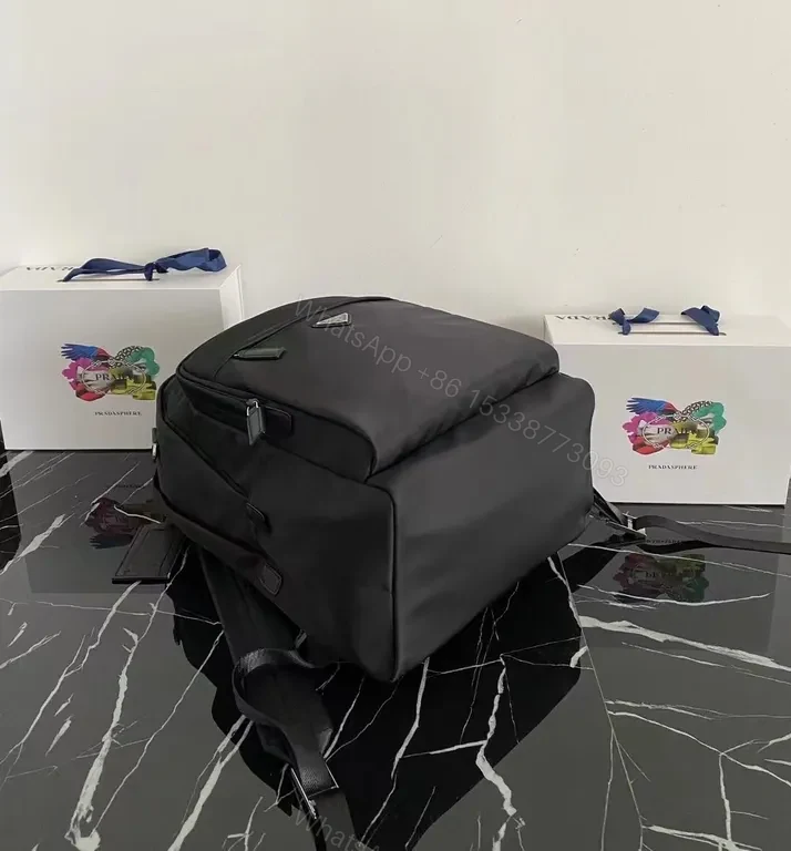 View 9 of Graphite Nylon Sleek Tote-Backpack: Subtle Prada-Inspired Luxury